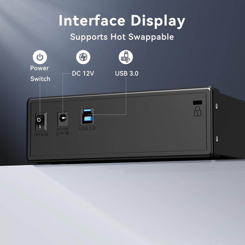 cenmate 5.25" Blu-Ray/CD/DVD SATA Drive Enclosure with USB A/C 3.0, 5.25 Drive Enclosure, Optical Drive Enclosure fit any drive depth up to 171mm, Aluminum Alloy, Hot swappable(Optical Drive not Included) - Image 3